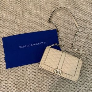 Rebecca Minkoff Quilted Crossbody Bag in Cream